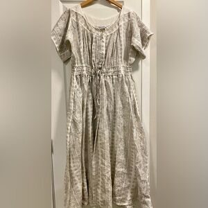 Thierry Colson 100% Linen Print Dress with pockets